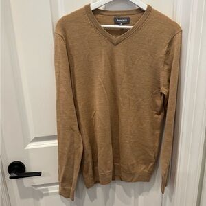 Bonobos Tan V-Neck Sweater Slim Knit